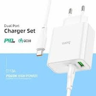 Hoco PD65W Type-C+USB QC3.0 Fast Charger (C113A)_img_0