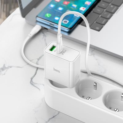 Hoco PD65W Type-C+USB QC3.0 Fast Charger (C113A)_img_2