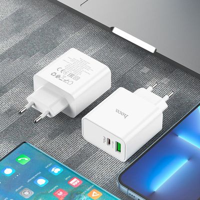 Hoco PD65W Type-C+USB QC3.0 Fast Charger (C113A)_img_3
