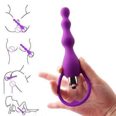Vibrators Anal Plug Vibrating Massage Soft Anal Beads Butt Plug Sex Toys for Couples Butt Plug Silicone Adult Products_img_5