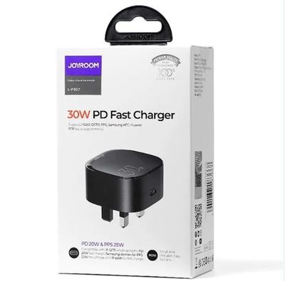 JOYROOM L-P307 30W PD Type-C Fast Charger – Black Color_img_4
