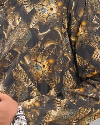 Ajwah's Premium Gold-Accent  Print Panjabi_img_2