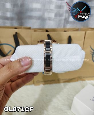 OLEVS 5872 Ladies Chain Watch- Black Dial- Rose Golden Bezel- Black+Rose Golden Chain- TF Code OL871CF_img_11
