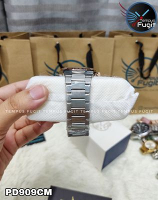 Poedagar 930 Copy Gents Chain Watch- Blue Dial- Rose Golden+Silver Bezel- Silver Chain- TF Code PD909CM_img_5
