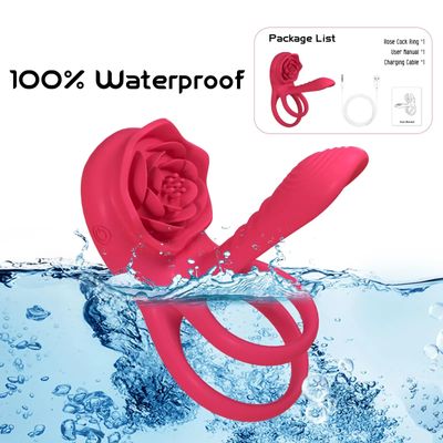 Powerful Rose Penis Cock Ring Vibrator for Men Vibrating Cock Penis G-spot Clitoral Stimulator Couples Adult Sex Toys For Women_img_1