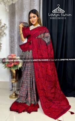 কালারফুল সিল্ক বাটিক শাড়ি  (LF-SC-618)_img_0