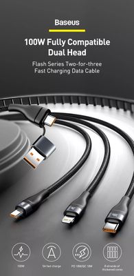 Baseus Two-for-Three Fast Charging Cable 100W_img_3