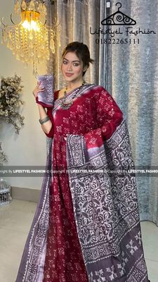 কালারফুল সিল্ক বাটিক শাড়ি  (LF-SC-810)_img_0