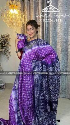 কালারফুল সিল্ক বাটিক শাড়ি  (LF-SC-138)_img_0