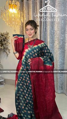 কালারফুল সিল্ক বাটিক শাড়ি  (LF-SC-472)_img_0
