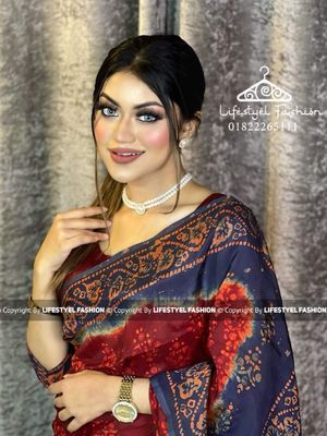 কালারফুল সিল্ক বাটিক শাড়ি (LF-SC-572)_img_0