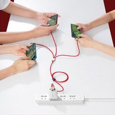 Baseus One-for-Three Data Cable USB to M+L+C (CASX010009) – Red Color_img_1