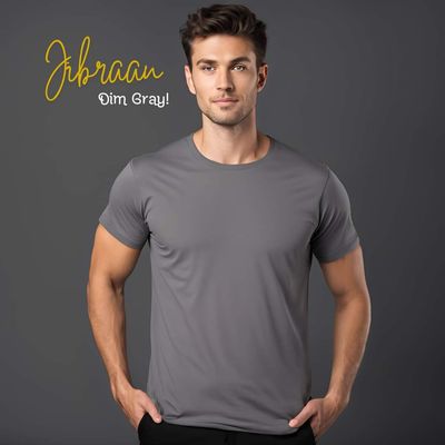 Premium Solid Dim Gray Colour T-shirt_img_0