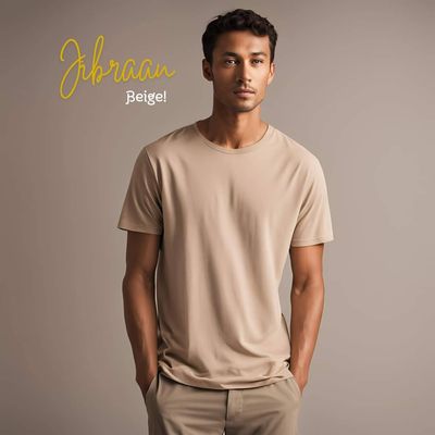Premium Solid Beige Colour T-shirt_img_0