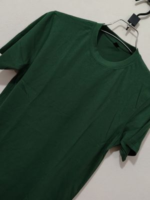 Premium Solid Bottle Green Colour T-shirt_img_1