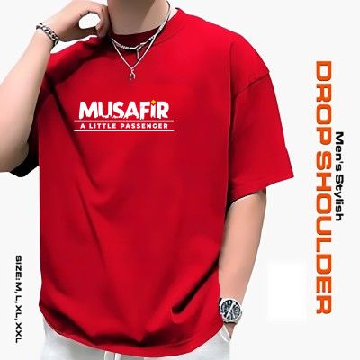 Men's Stylish Drop Shoulder- Red_img_2