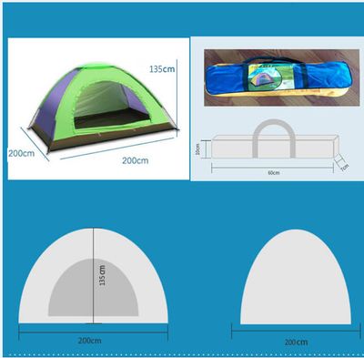 4 Person Tent Waterproof Single Layer Manual Open Fiberglass Pole Single Door Single Layer_img_4