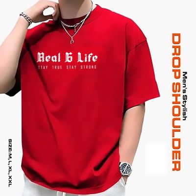 Men's Stylish Drop Shoulder- Red_img_8