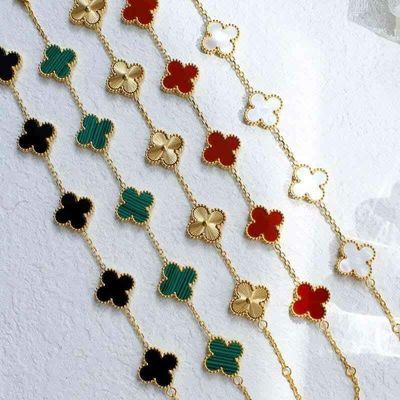 Best quality 18K Gold Plated Clover Bracelet Colour Guaranteed ✅Available in 5 colors: Black, Maroon, Green, Pink, Golden_img_0
