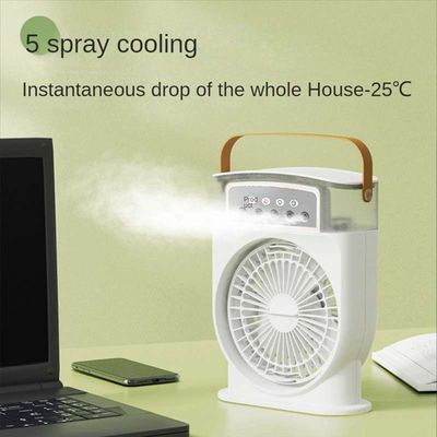 Premium Quality Rechargeable 5 Spray Mist Fan🤍Fan🤍Light🤍Timer🤍Mist🤍Perfume Reffiler🤍Double Battery🤍27 CM Long🤍Backup Up To 2-4 Hours(approximately)_img_0