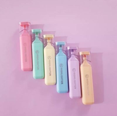 Fluorescent Highlighter Pens 6 pcs Set Pastel Macaron Colored For Drawing, Marking, Note-Taking_img_0