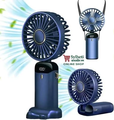 USB Handheld Mini Fan Foldable Portable Neck Hanging Fans 5 Speed USB Rechargeable Fan_img_0