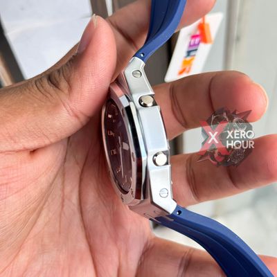 SKMEI 2243 || Dual Timer ||Silver & Dark blue  | SS Body || Silicon Strap_img_3