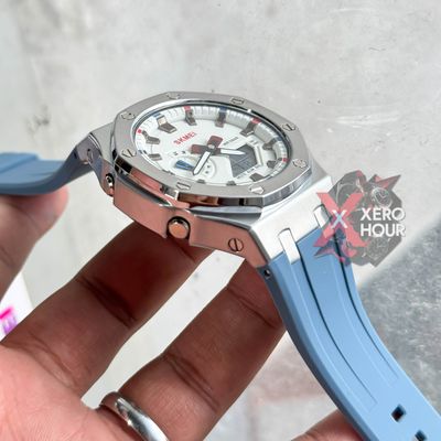 SKMEI 2243 || Dual Timer ||Silver & Sky Blue Multi color   | SS Body || Silicon Strap_img_6