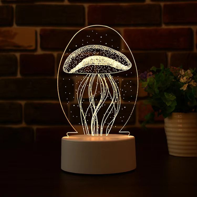 GearUP Acrylic Multicolor Night Lamp White (Jelly Fish)_img_0