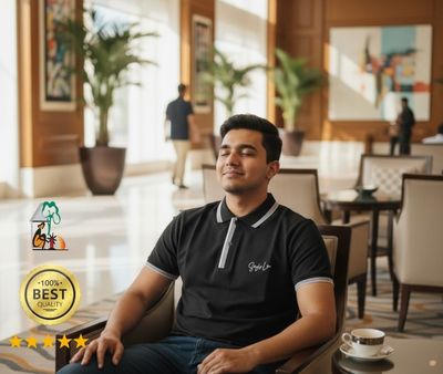 Men's Premium Black Polo T-Shirt | 210 GSM 100% Cotton | Summer Casual & Formal Wear | Palli_img_0