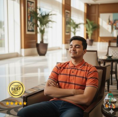 Men's Orange & White Stripe Polo T-Shirt | 100% Premium Cotton | Summer Essential | Palli