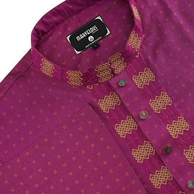 Luxury Cotton Panjabi- Magenta rose_img_1