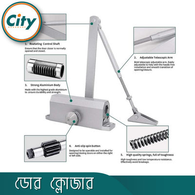 অটোমেটিক ডোর ক্লোজার হাইড্রোলিক ডোর ক্লোজার স্পিড অ্যাডজাস্টেবল হেভি ডিউটি ওভারহেড সফট ক্লোজ ডোর ক্লোজার_img_6