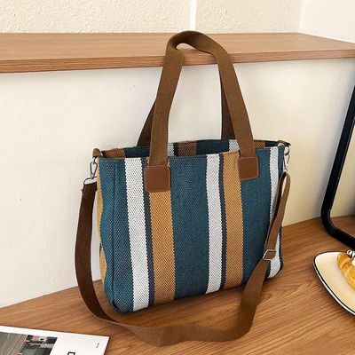 New Striped Tote BagMaterial: Acrylic_img_1