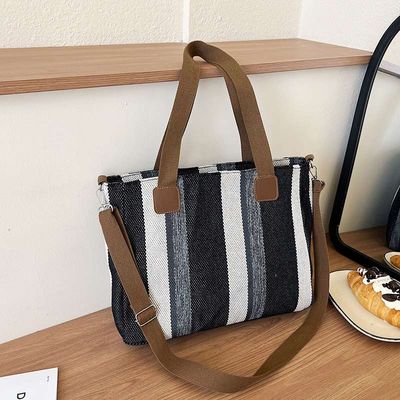 New Striped Tote BagMaterial: Acrylic_img_2