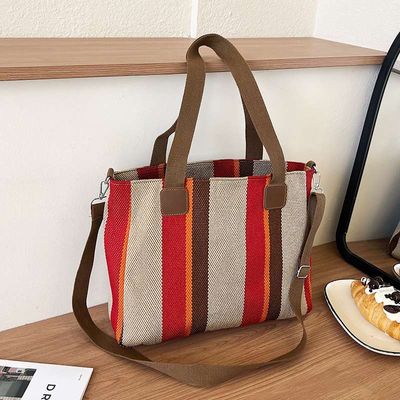 New Striped Tote BagMaterial: Acrylic_img_3