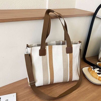 New Striped Tote BagMaterial: Acrylic_img_5