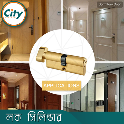 হ্যান্ডেল লক সিলিন্ডার লক লিভার ওয়ান সাইড কী ওয়ান সাইড নব মেইন ডোর হ্যান্ডেল লকের জন্য_img_3