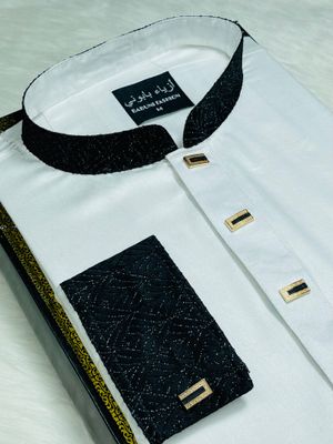 Black Katan Contrast White panjabi_img_3