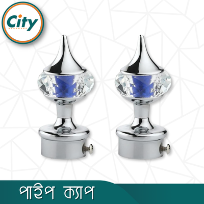 ১ জোড়া (২ পিস) সিপি পালিশ করা ক্রিস্টাল মিনার পর্দার পাইপ কভার পাইপ ক্যাপ ১ ইঞ্চি পাইপের জন্য পর্দা সজ্জা মিনার_img_3