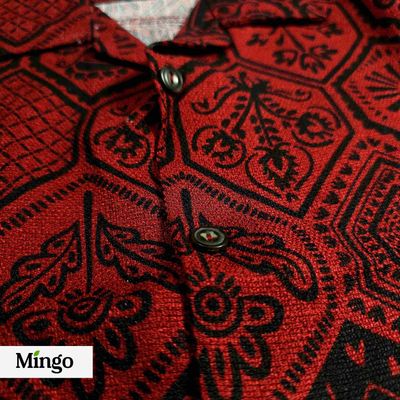 Printed Mocha Red Cuban Shirt ( AC Cotton)_img_1
