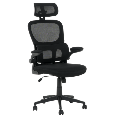 Ergonomic Mesh Office Chair with Lumbar Support & Adjustable Headrest – Black