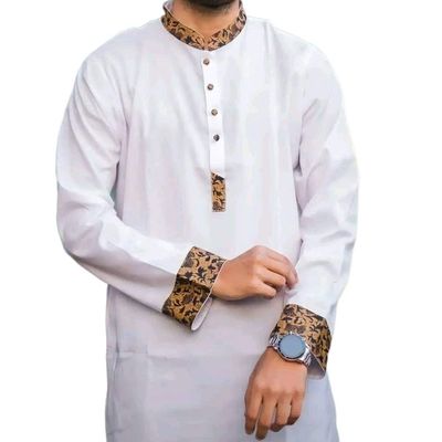 Soft cotton golden contrast Panjabi_img_1