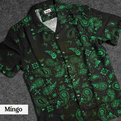 Printed Black Cuban Shirt ( AC Cotton)_img_0