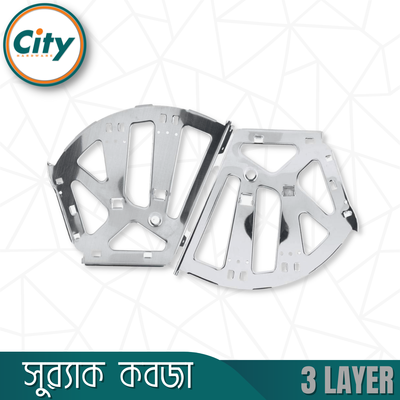 ১ জোড়া (২ পিস) ট্রিপেল জুতার র‍্যাক স্টেইনলেস স্টিল ৩ স্তরের জুতা ক্যাবিনেটের ফ্লিপ ফ্রেম র‍্যাক কবজা_img_2