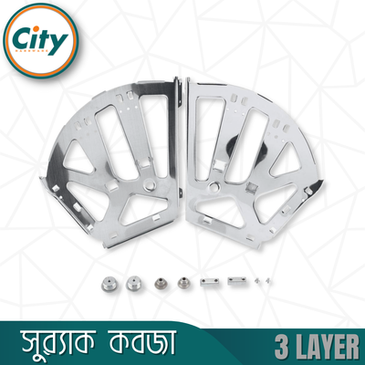 ১ জোড়া (২ পিস) ট্রিপেল জুতার র‍্যাক স্টেইনলেস স্টিল ৩ স্তরের জুতা ক্যাবিনেটের ফ্লিপ ফ্রেম র‍্যাক কবজা_img_3