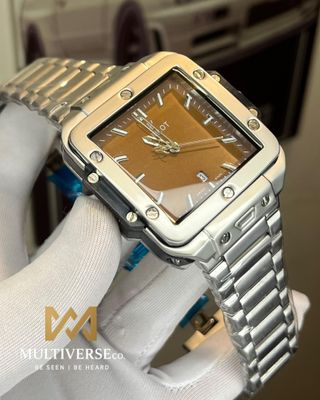 HUBLOT SQUARE BANG BROWN DIAL SILVER CHAIN (AA)_img_1