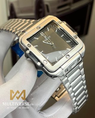 HUBLOT SQUARE BANG BLACK DIAL SILVER CHAIN (AA)_img_2