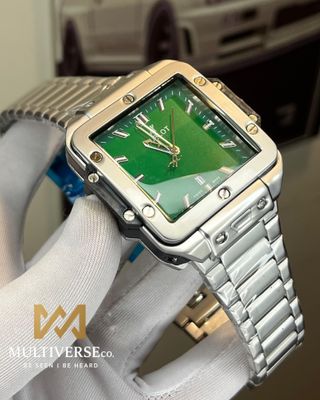 HUBLOT SQUARE BANG GREEN DIAL SILVER CHAIN (AA)_img_1