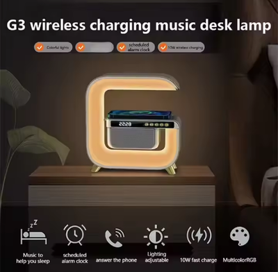 G3 Speaker Smart Stage Light Wireless Fast Charging Seven Colors Wake-Up Light Wireless Charger with Speaker RGB Led Light_img_0